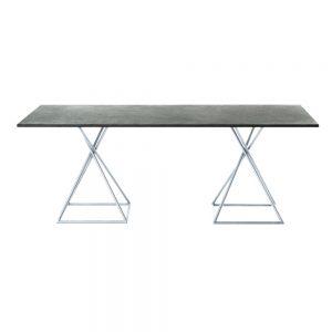 Jane Hamley Wells BB 8102 rectangle dining table granite on stainless steel square base