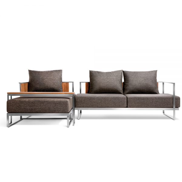 Jane Hamley Wells ABSORPTION_AS5055-AS5051-O_AS5053_AS802 modern indoor outdoor lounge sofa sectional and ottoman teak stainless steel frame seat cushion back pillows group_2