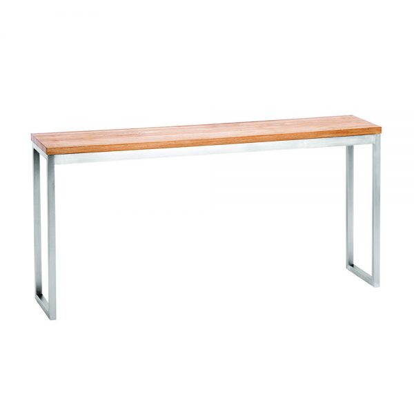Jane Hamley Wells ABSORPTION_AS802_A modern indoor outdoor side table teak top stainless steel