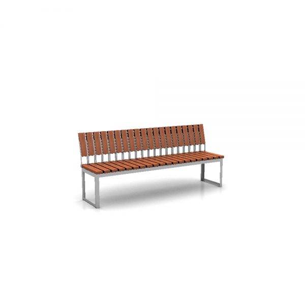 Jane Hamley Wells ARA_DSC1012003_B commercial urban park straight bench with backrest hardwood seat steel frame