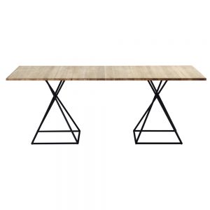 Jane Hamley Wells BB_BB8112_A modern indoor outdoor rectangle dining table teak powder-coated square base