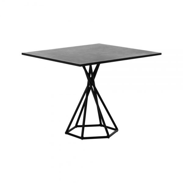 Jane Hamley Wells BB_BB8201_A modern indoor outdoor square dining table granite powder-coated hexagon base
