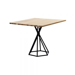 Jane Hamley Wells BB_BB8211_A modern indoor outdoor square dining table teak powder-coated hexagon base