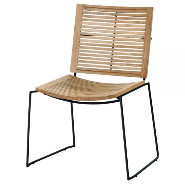 Jane Hamley Wells BB_BB9102-PDC_A contemporary outdoor stacking restaurant chair teak powder-coated stainless steel