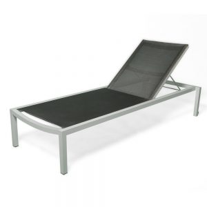Jane Hamley Wells ELLA_130381_A modern stackable outdoor sunbed lounger mesh with powder-coated frame and wheels