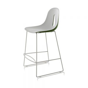 Jane Hamley Wells GOTHAM_SL_SG-65_A modern counter stool polyurethane seat on chrome or steel sled base