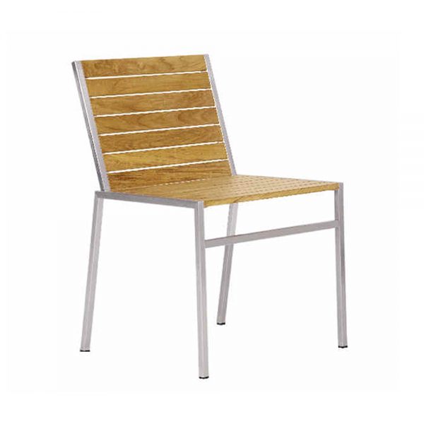 Jane Hamley Wells JAZZ_JZ9101_A modern outdoor stacking dining chair teak and stainless steel