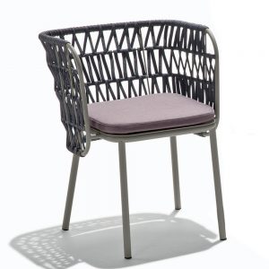Jane Hamley Wells JULENE_JUJSP_INT_A contemporary indoor outdoor dining armchair nautical rope back with seat cushion