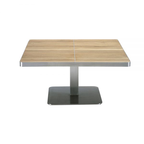 Jane Hamley Wells KURF_8703 luxury modern outdoor square coffee table teak stainless steel