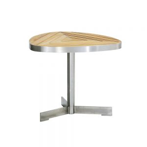 Jane Hamley Wells KURF_8708 luxury modern outdoor triangle side table teak stainless steel