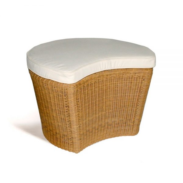 Jane Hamley Wells PLUMO_DJBBCP01_A modern indoor outdoor ottoman all-weather wicker with upholstered seat cushion