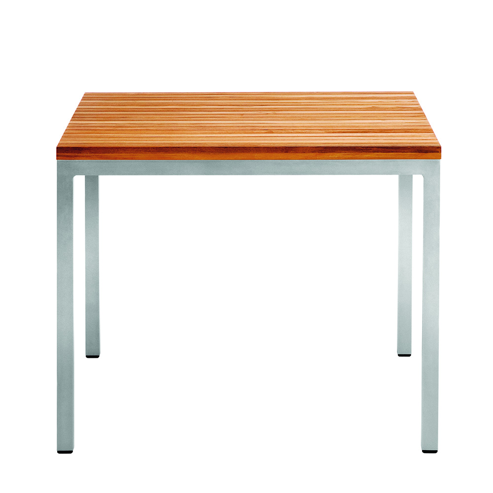 Jane Hamley Wells JAZZ_JZ8102_A modern outdoor square dining table teak stainless steel