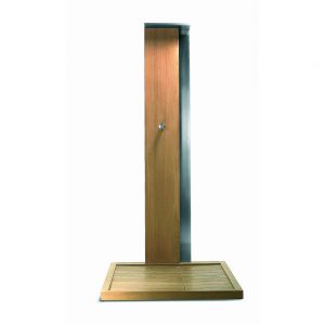 Jane Hamley Wells WATERFALL_WS4999 freestanding modern outdoor shower cold tap teak stainless steel